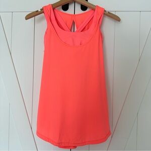 Lululemon- Orange Women’s Sleeveless Tank Top with Sports Bra